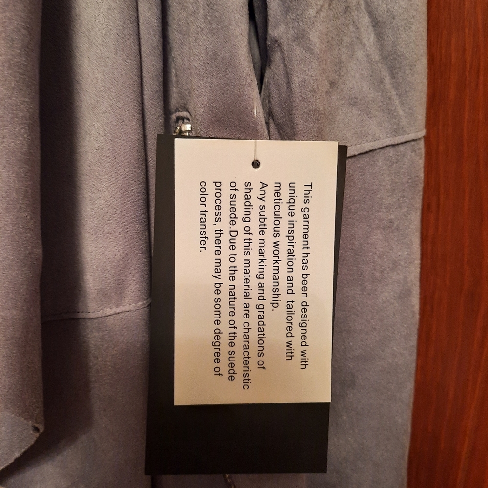 Bagatelle Collection Faux Suede Drape Front Jacket - Picture 9 of 9